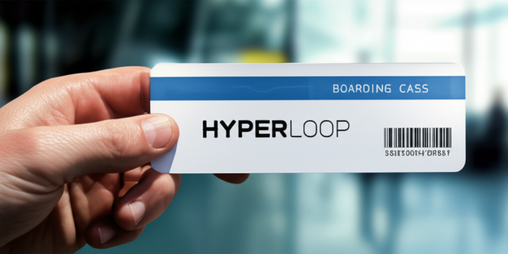 A close-up shot of a hand clutching a boarding pass for a Hyperloop, with slightly sweaty palms visible.